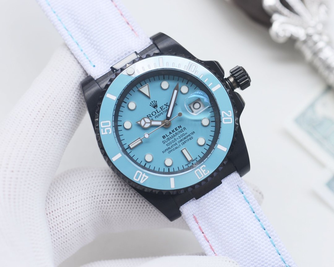 Rolex Black White Strap Watch — hero