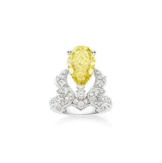 Chaumet Soir de Fete Yellow Cubic Zirconia Silver Ring