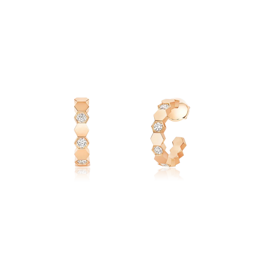 Chaumet Honee Pink Gold Cubic Zirconia Hoop Earrings