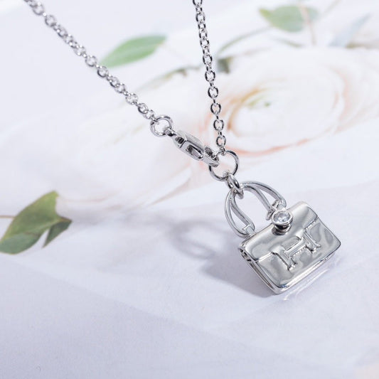 Hermes Amulette Pendant Silver Necklace