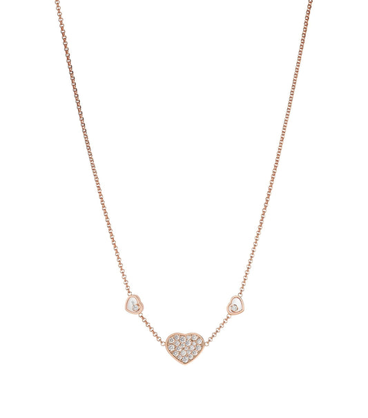 Chopard Happy Heart Necklace 3 Motifs Cubic Zirconia