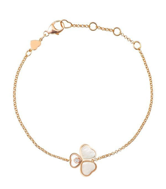 Chopard Happy Heart MOP Bracelet Pink Gold Cubic Zirconia