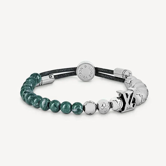 18K Louis Vuitton Beads Green Bracelet
