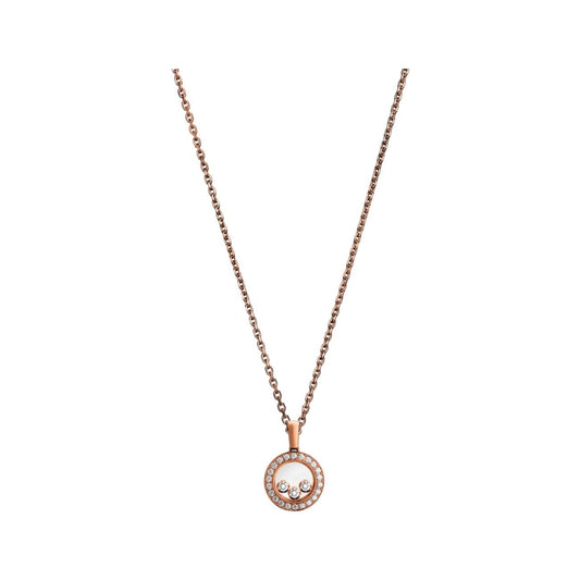 Chopard Happy Heart Cubic Zirconia Pink Gold Necklace