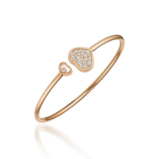 Chopard Happy Heart Pink Gold Bracelet Cubic Zirconia