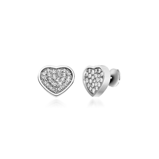 Chopard Happy Heart Earrings Silver Diamond
