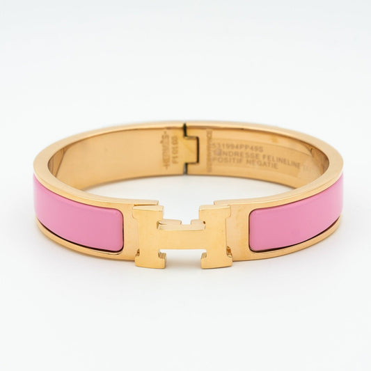 Hermes H Pink Bracelet