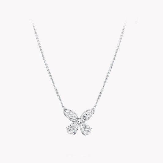 Graff Classic Butterfly Silver Cubic Zirconia Necklace