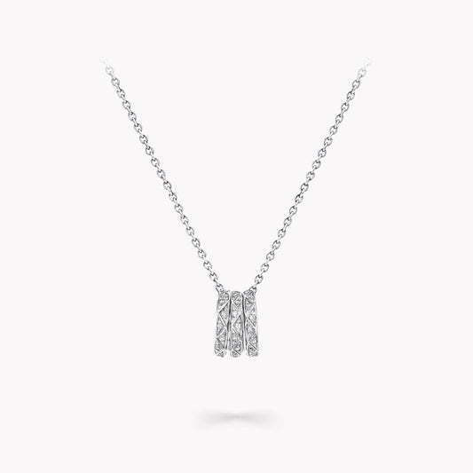 Graff Laurence Signature Triple Paved Silver Cubic Zirconia Necklace