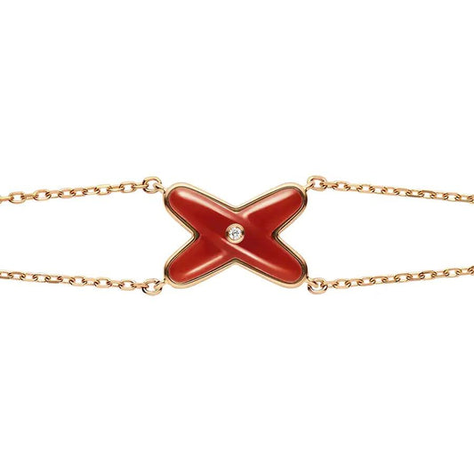 Chaumet Jeux Bracelet Carnelian Pink Gold 1 Cubic Zirconia
