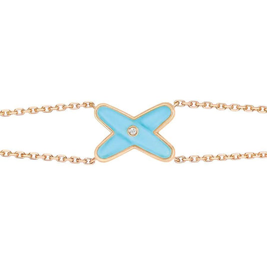 Chaumet Jeux Bracelet Turquoise Pink Gold 1 Cubic Zirconia