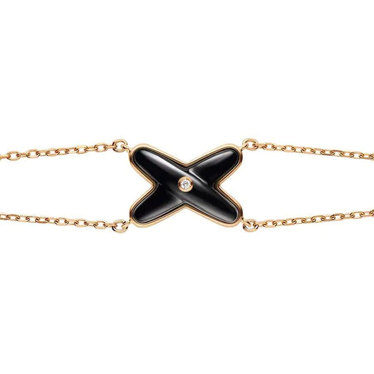 Chaumet Jeux Bracelet Onyx Pink Gold 1 Cubic Zirconia
