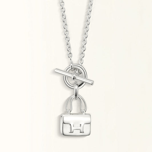 Hermes Pop H Pendant Silver Necklace