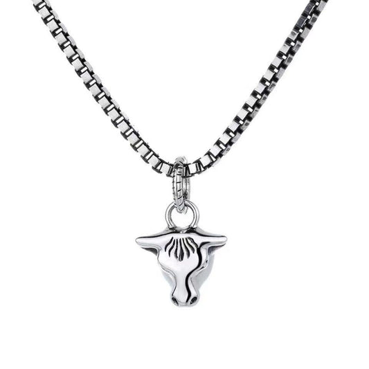 Gucci GG Double Classic Retro Sterling Silver Cow Necklace