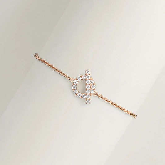 Hermes Finesse Pink Gold Cubic Zirconia Bracelet