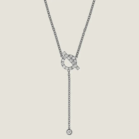 Hermes Finesse Silver Cubic Zirconia Necklace