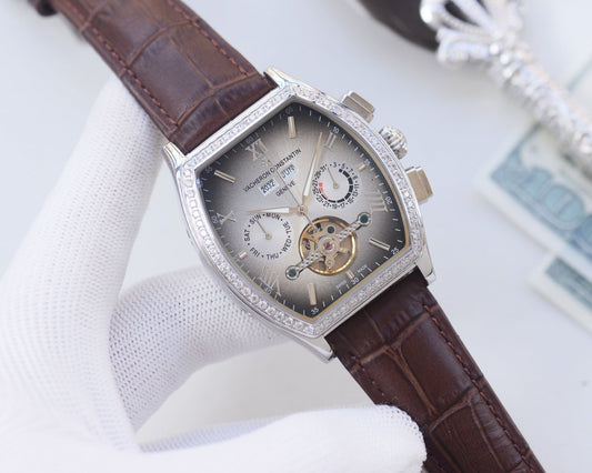 Vacheron Constantin Brown Silver Dial Strap Watch — hero