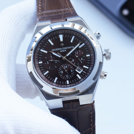 Vacheron Constantin Silver Brown Dial Strap Watch — hero