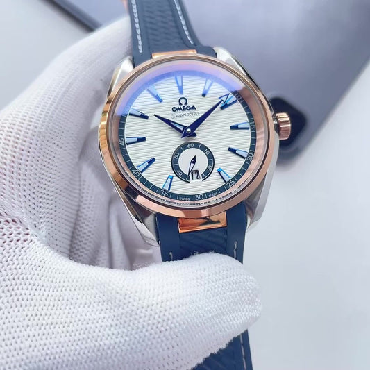 OMEGA Blue Strap White Dial Watch — hero