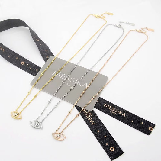 Messika Lucky Eye Paved Necklace Cubic Zirconia